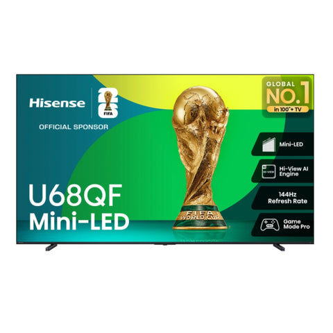 Hisense Mini-LED QLED AI TV 144Hz - Fire TV U68QF Series