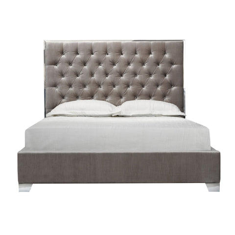 Kroma Bed in Grey Velvet
