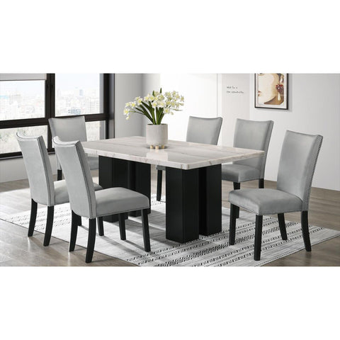 Lantana 7 Pc Dining Table set in Grey