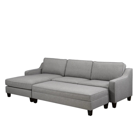 17600 RHF- Sectional & Ottoman in Grey