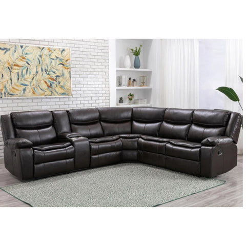 Darnell Motion Sectional in Cocoa Brown