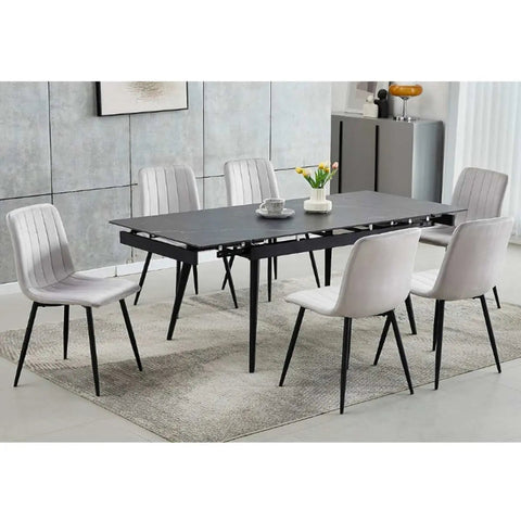 Sintered Stone 7 Pc Extendable Dining Set 1472 International Furniture