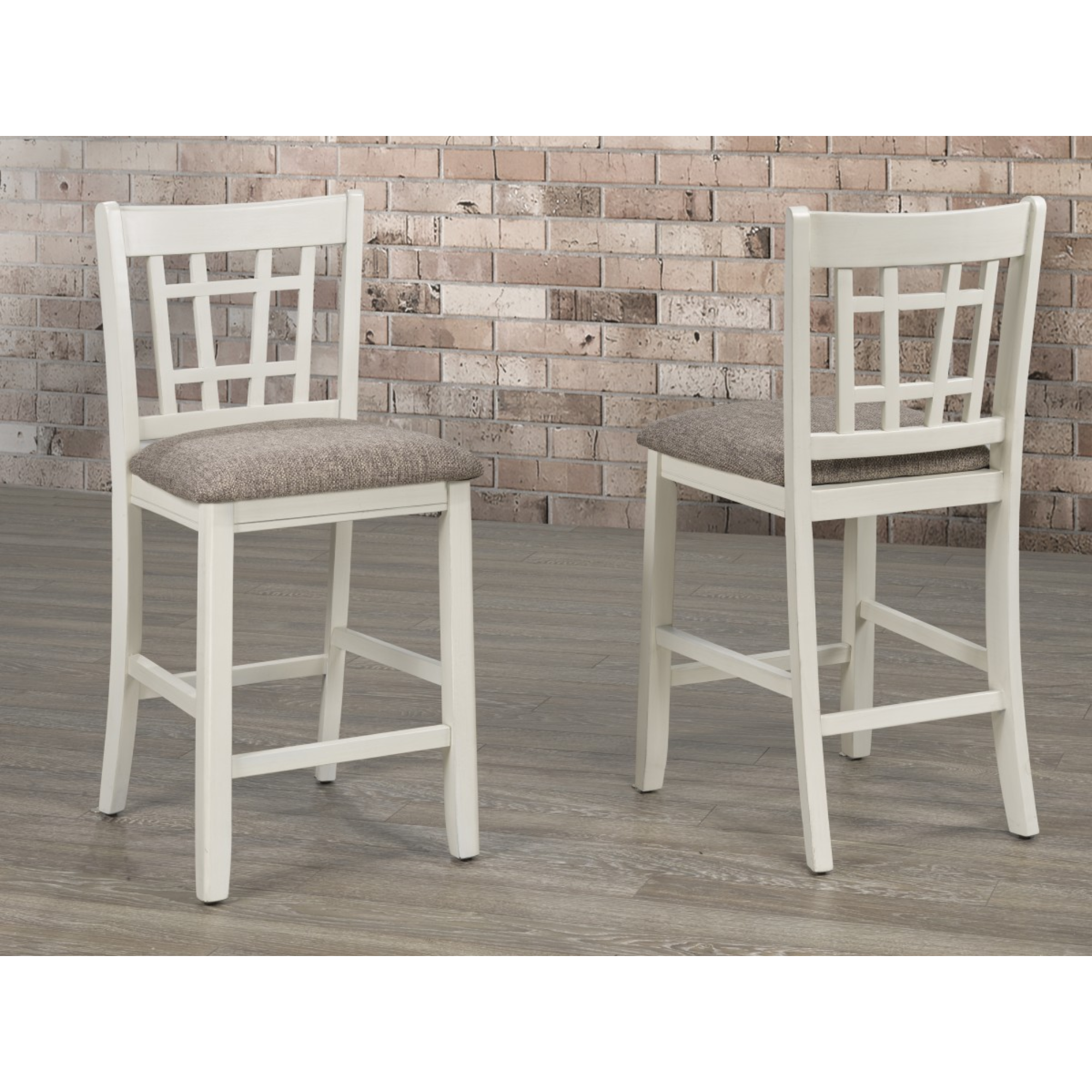 Counter Bar Stool, Set of 2 in White TN-4560W