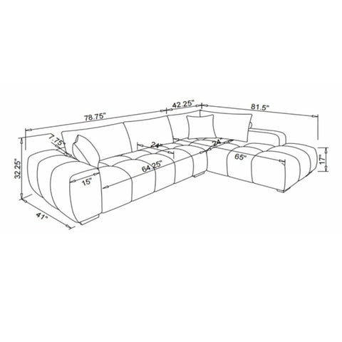 Zara RHF Sectional in Yellow