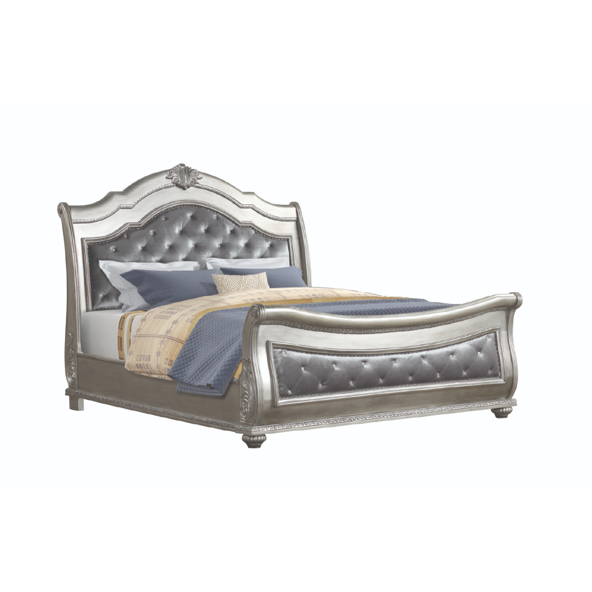 Destiny Bedroom Set in Silver.