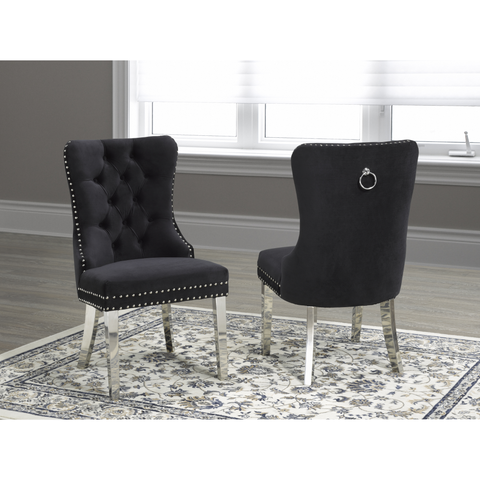 F459- Dining Chair,Set OF 2 in Black