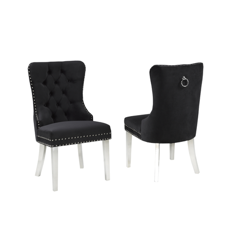 F459- Dining Chair,Set OF 2 in Black