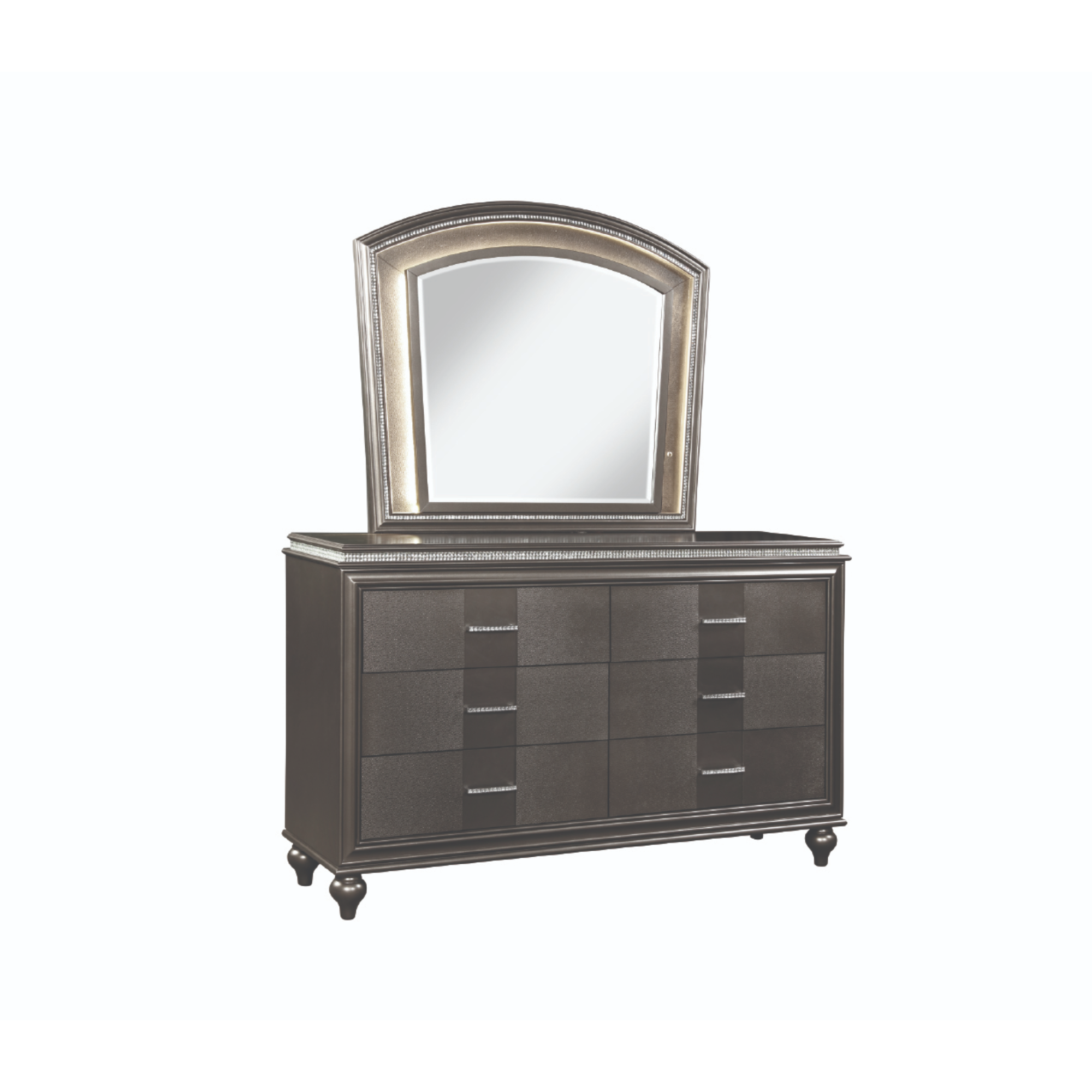 Ginger Bedroom Set in Gun Metal.