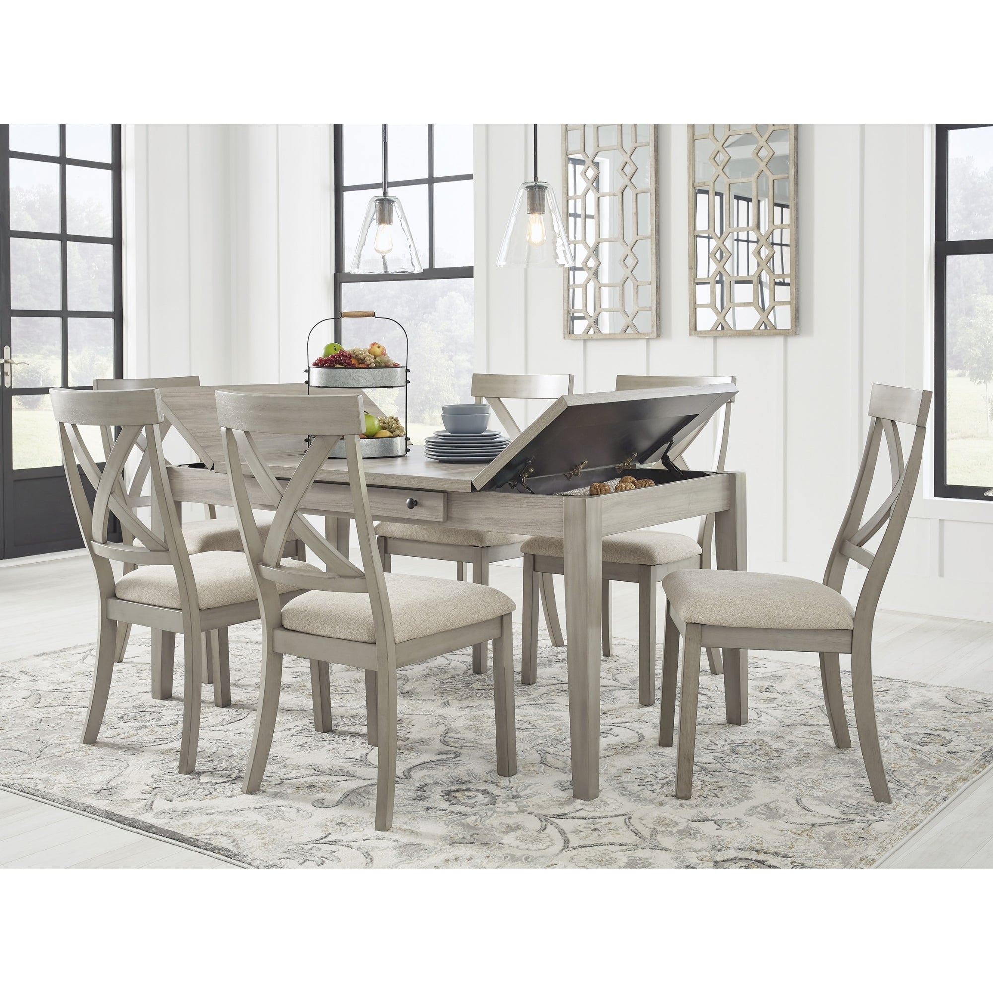 Parellen 7 PC Dining Set in Grey