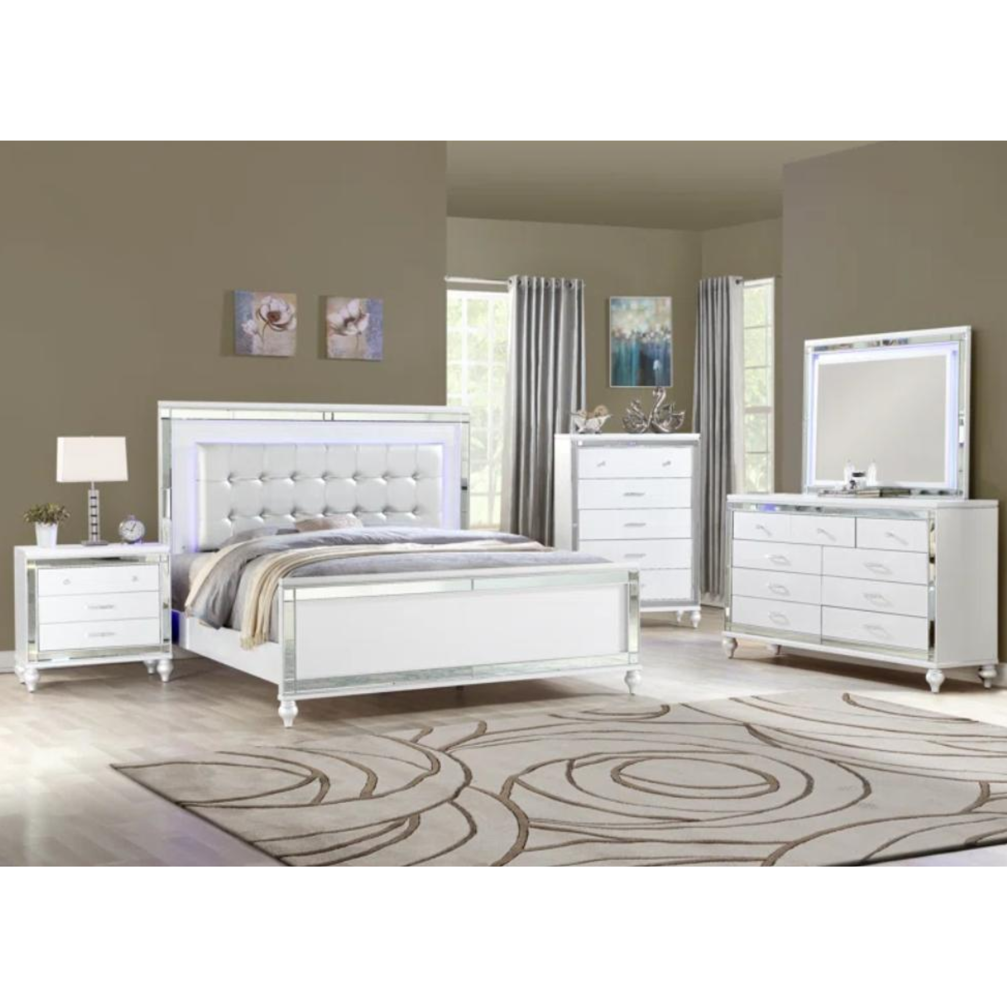Sterling Bedroom Set in White.